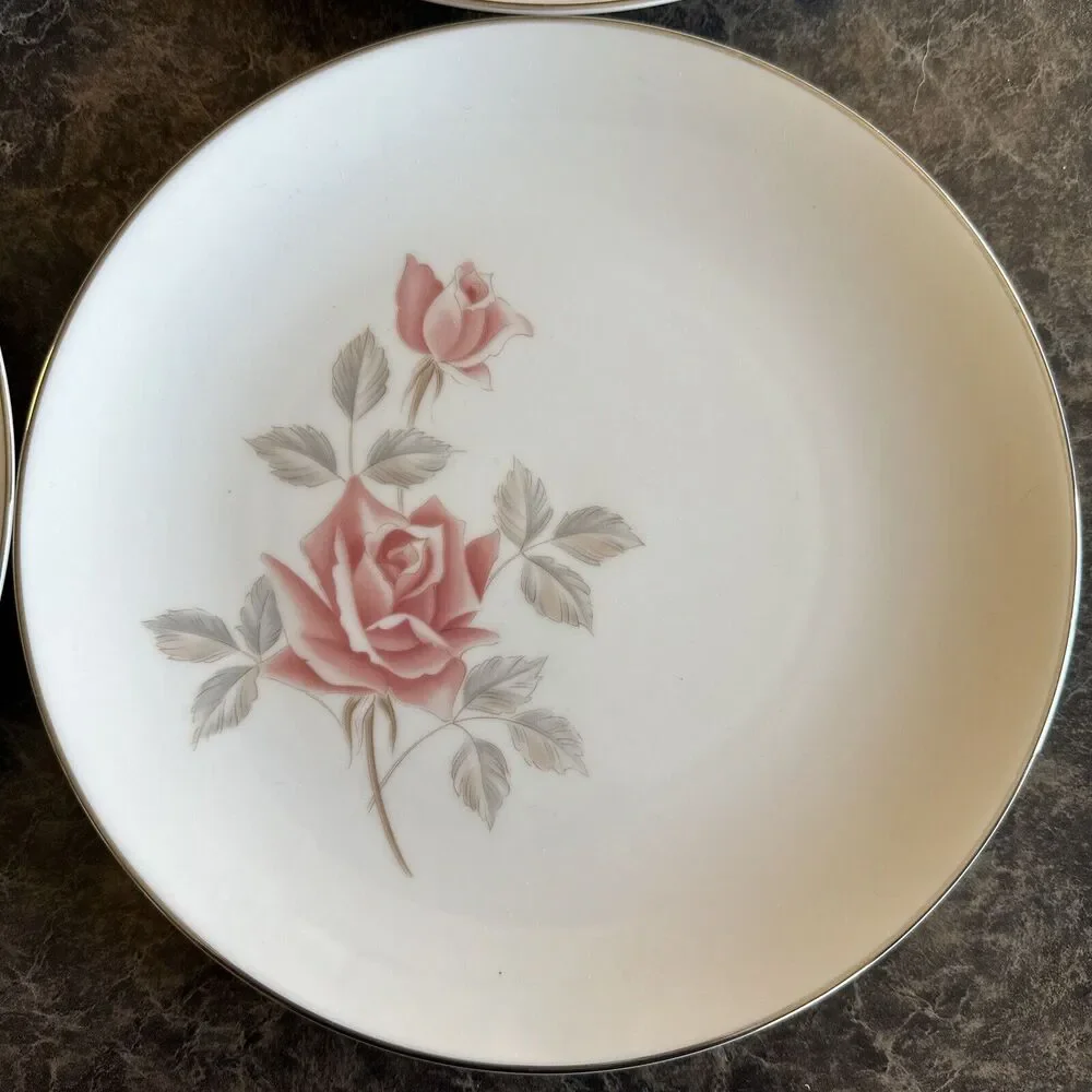 Set Of 4 Noritake China‎ Rosemist 6225 Salad Plates 8.25”